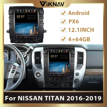 12.1 Colių Telsa Android Automobilio Radijo Nissan Titan 2016-2019 Daugiaformačių DVD Grotuvas, magnetofonas GPS Navigacijos Carplay 2DIN