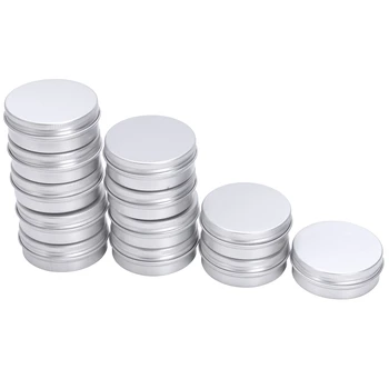 12 x 50ml Aliuminio sudaro Puodai 50ml Talpos Tuščią Mažosios Kosmetikos/Žvakė/Prieskonių Puodai Skardines, Stiklainių