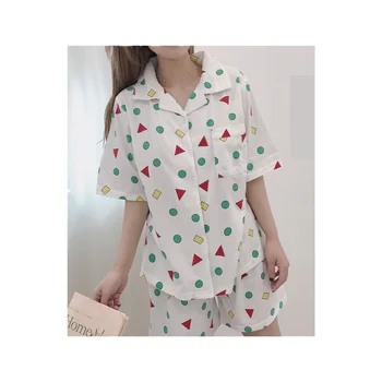 2021 Moterų pižama Japonijos Sleepwear vasaros plonas skirsnio mielas studentas 2 VNT Pajama Trumpas Rankovės laisvi namų drabužių saldus Kostiumas