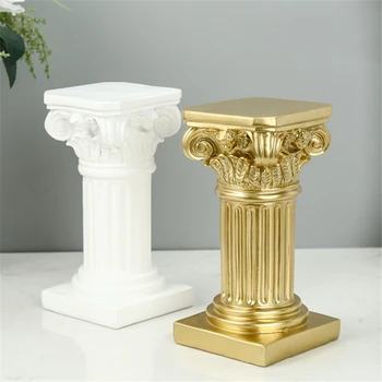 2vnt 19cm Balto Aukso Romos Ramstis Dervos Skulptūra Namų Svetainės Baldai Amatų Office 