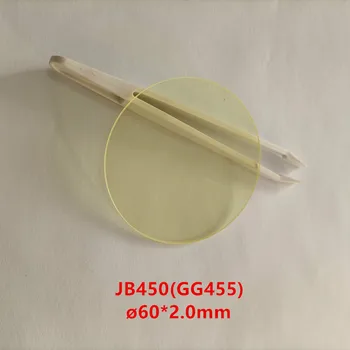 60*2.0 Mm 450 nm Absorbcijos Cut-Off Tipo Geltona Optinio Stiklo Jb450 Infraraudonųjų spindulių Perdavimo Filtras