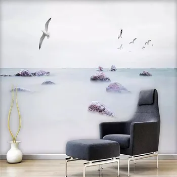 Custom foto tapetai paprasta debesų jūros peizažą sofa-lova, miegamojo, TV foną, sienos profesinės gamybos freskos