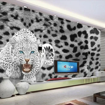 Custom Foto Tapetai Šiuolaikinės Mados 3D Stereo Leopard Gyvūnų Freskos Kambarį, TV Foną, Sienų Dekoravimas Tapybos Freskos