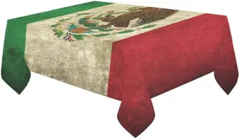 Grunge Meksikos Vėliava Namų Dekoro Vinage Meksika Žalia Raudona Modernus Audinys Stalas Padengti Staltiesė
