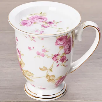 Keramikinis puodelis mėgėjams pusryčiai puodelio kavos puodelį, Kaulų Kinijos Pieno Puodelis Puodelis puodelis su dangteliu vandens gėlių arbatos puodelio