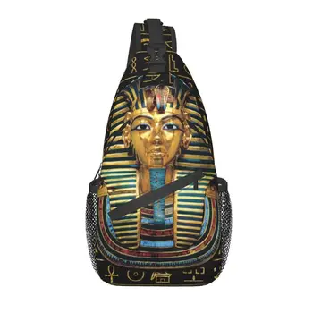 Kietas Senovės Aukso Faraonas, Egipto Karalius Tut Diržas Crossbody Kuprinė Vyrų Egipto Hieroglifinis Pečių, Krūtinės Krepšiai Žygiai