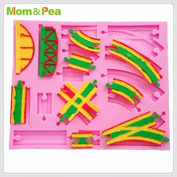 Mama&Žirnių MPA1875 Sujungimas Geležinkeliu Formos Silikono Formos Pyragas Apdaila Minkštas Pyragas 3D Pelėsių, Maisto Klasės,
