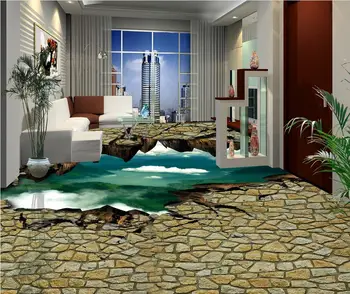 non-slip vandeniui lipnios PVC Tapetai krekingo kalnų grindys, dažytos grindys, Šiuolaikinės Grindų dažymas