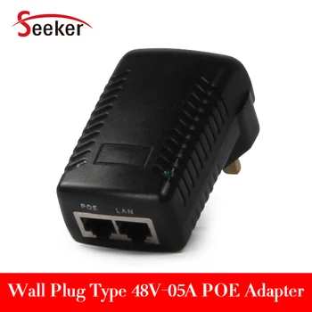 POE Injector 48V 0.5 A POE Power Over Ethernet Adapterį, ir IP Saugos Kamera su POE Pin MUMS/ES/JK/AS Galima