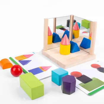 Veidrodis Blokai Vaikų Švietimo Smegenų Mokymo Mokymo Žaislai Geometrijos Loginio Mąstymo Žaidimai Atitikimo Bloko Pagalba