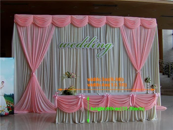 Vestuvių reikmenys vestuvių stalą padengti ledo šilko stalo sijonas su grobis didmeniniams kainą vestuvių nori