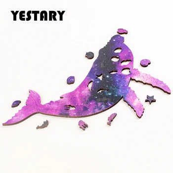 YESTARY 3D Mediniai Violetinė Banginis Įspūdį Neįmanoma Medinės Dėlionės, Žaislų Smegenų-Kibinimas Žaidimas Valdyba Žaislas Suaugusiems, Vaikams, Vaikas Dovana